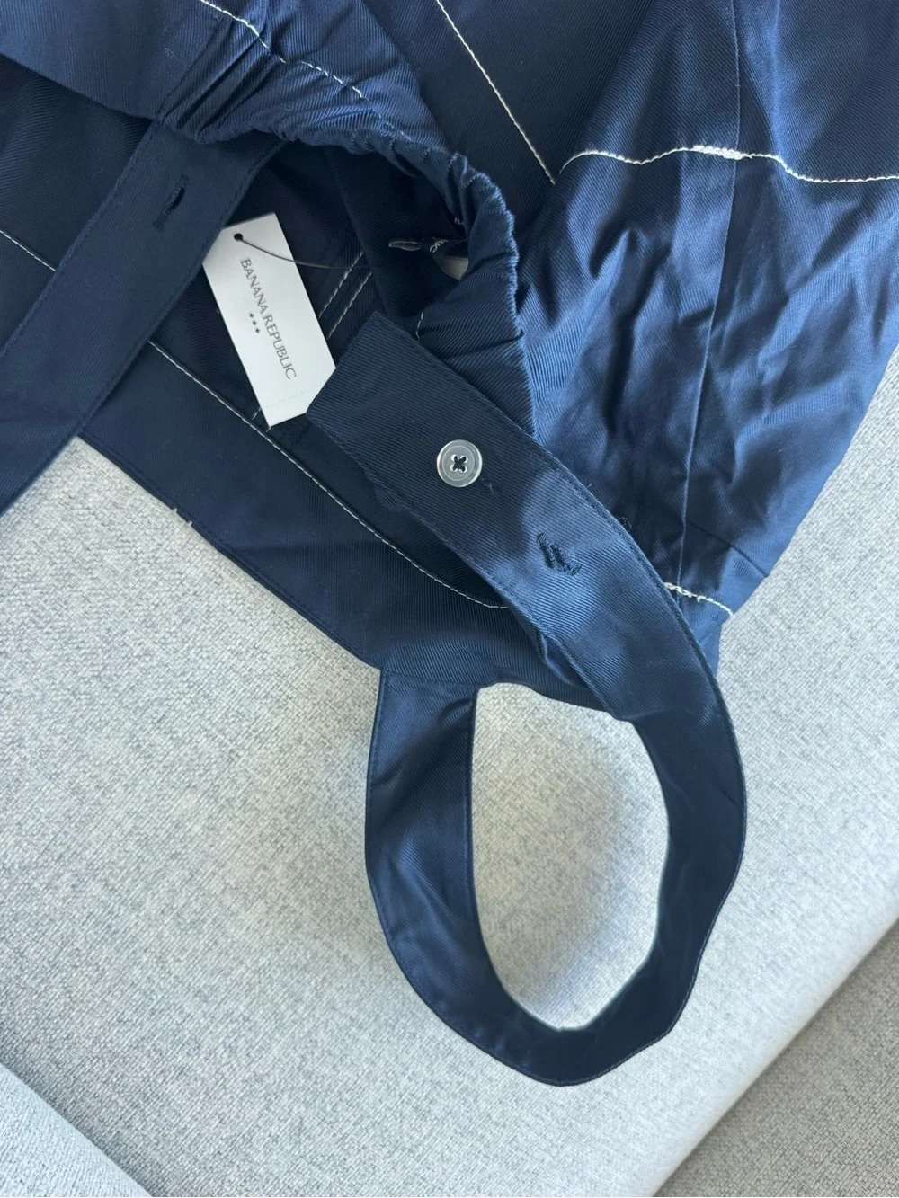 Matching Set - Navy shorts & tank top set with white stitching - BR